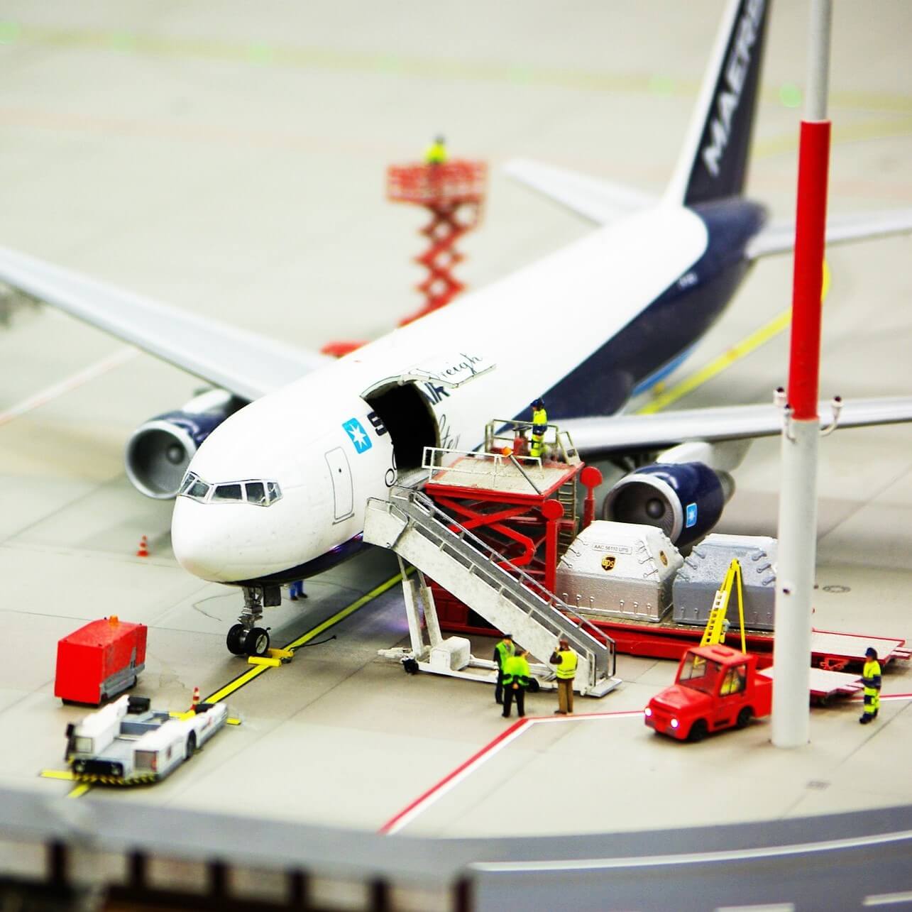shipment/consignment loading into carggo plane at airport 