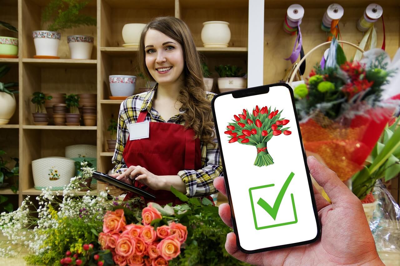 flower shop insurance- a beautiful girl selling flowers