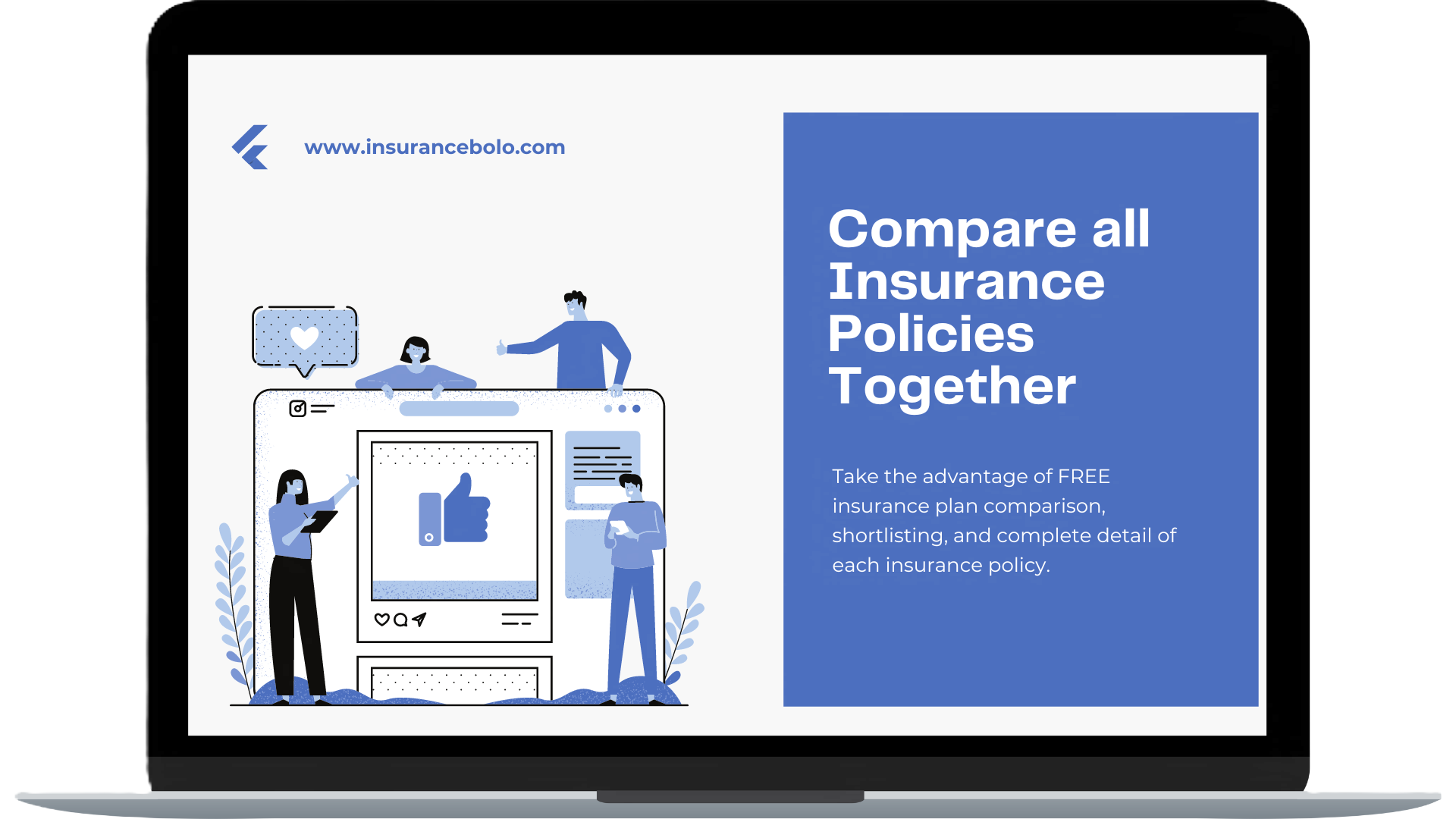 free insurance compare banner on homepage or insurance landing page